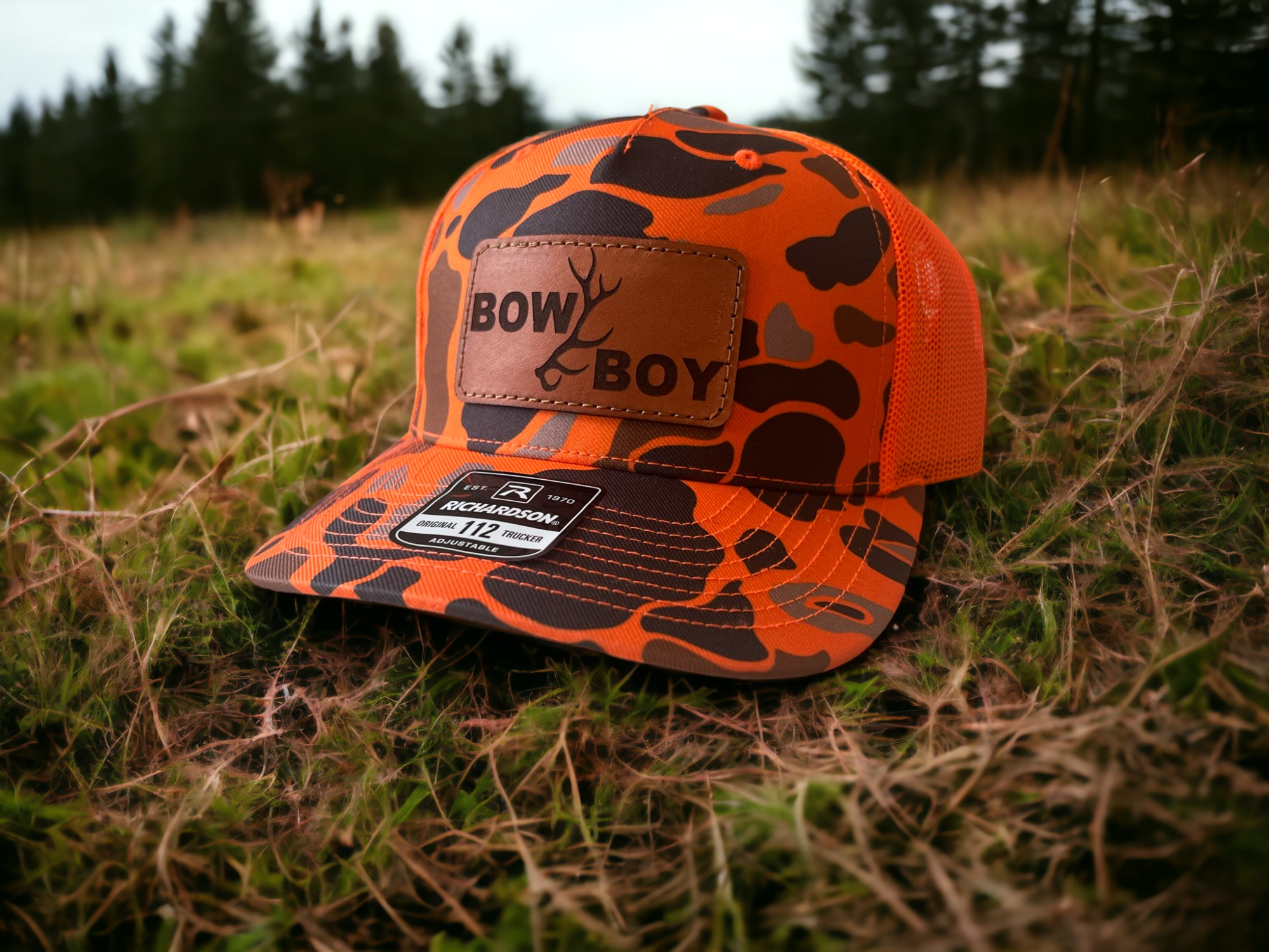 Toddler orange top hunting hat