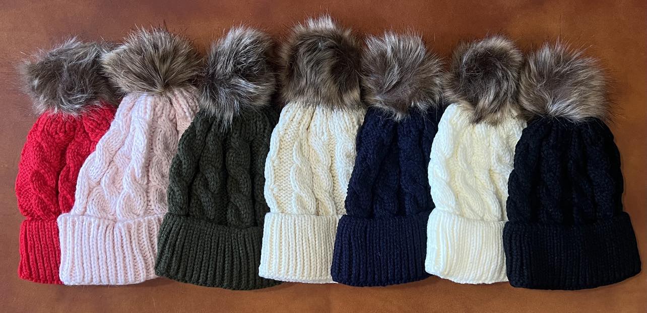 Women's Adult Custom Patch Pom Pom beanie - Main Image