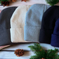 Custom Adult Beanies - Personalized leather patches with rivets