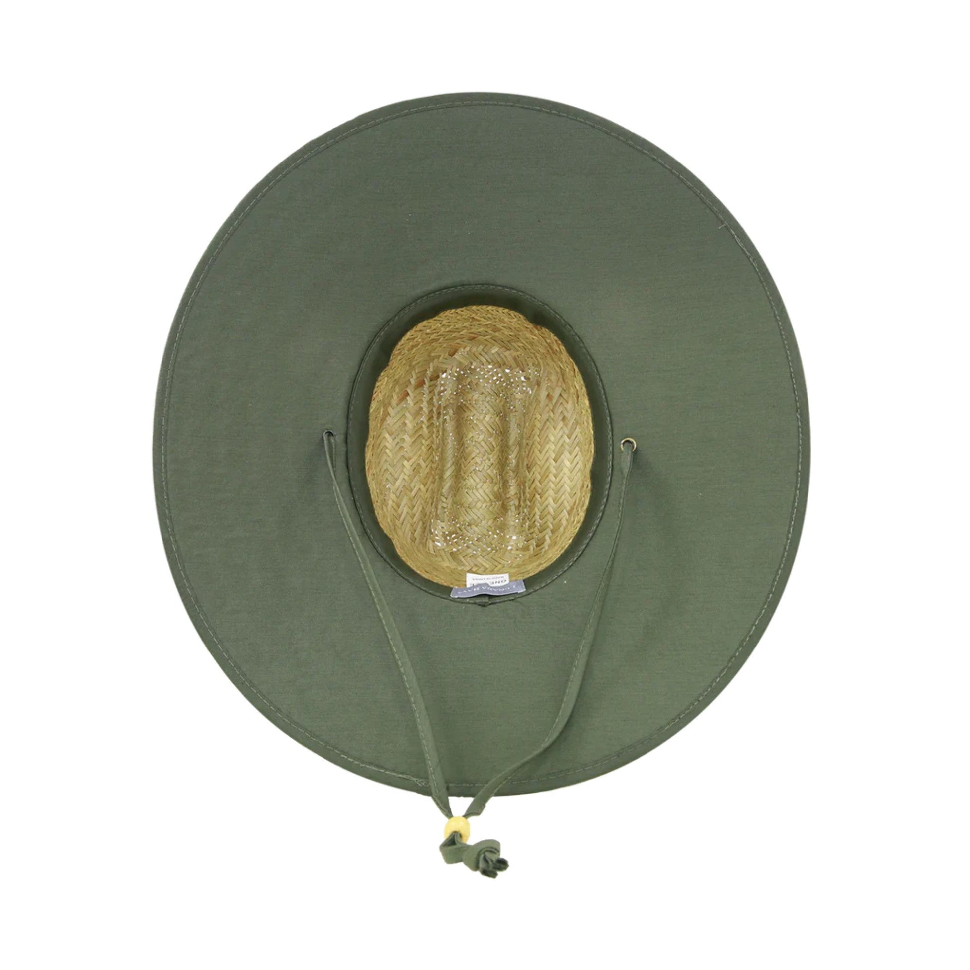 Straw Hats - Lifeguard Wide Brim Straw Sun Hat Dark Green