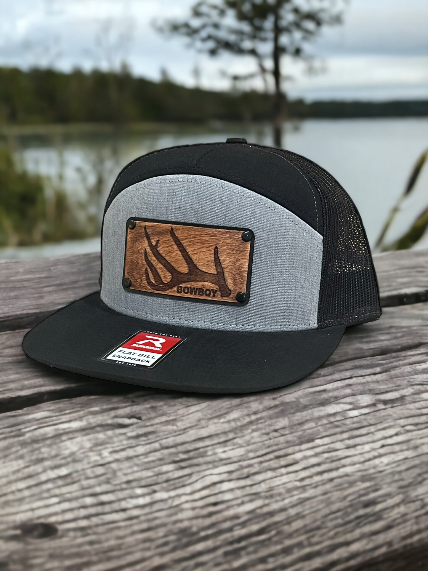 Custom Logo Wood Patch Hats - Richardson 7 Panel