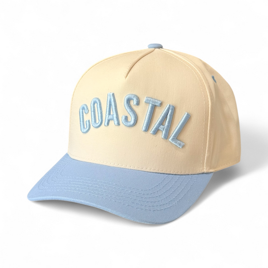 Two Tone Vintage Snapback Hat - One word 3D Puff embroidery