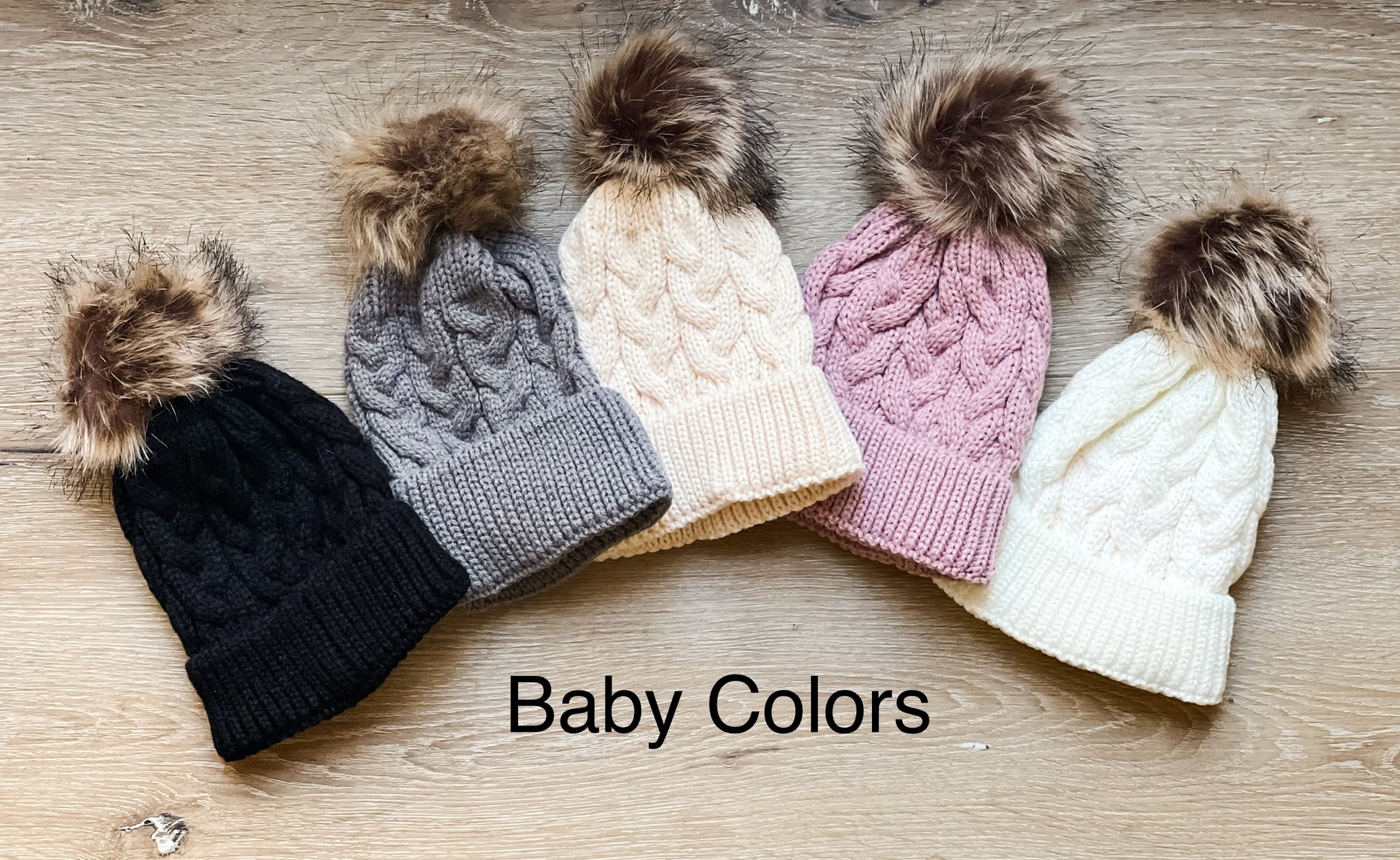 Fur Baby Beanie With Pom Pom Custom Pom Pom Baby Beanie With
