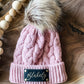 Toddler Custom Personalized name or monogram initials Pom Pom beanie
