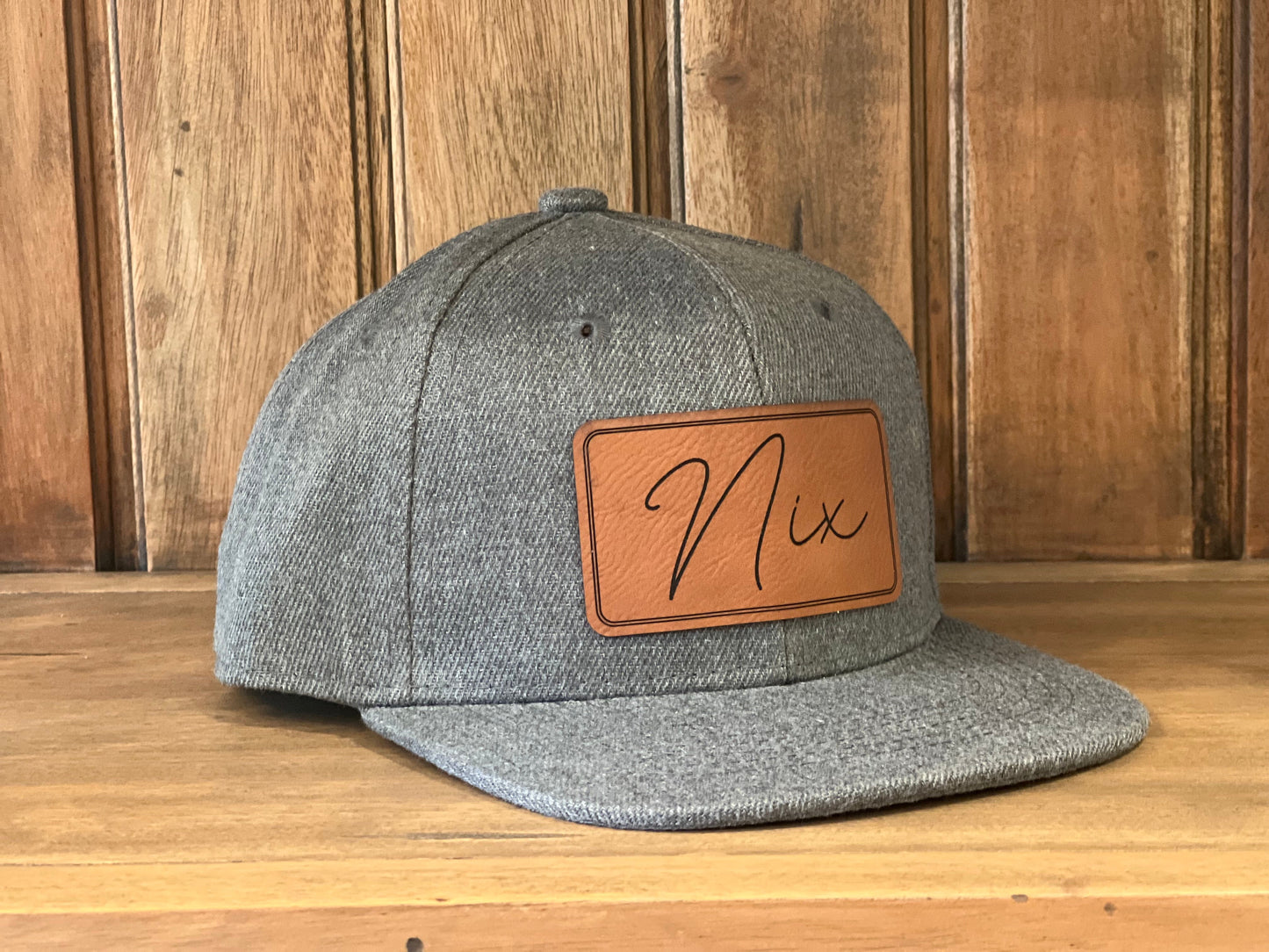 Personalized Leather Patch Flatbill Kids Hat