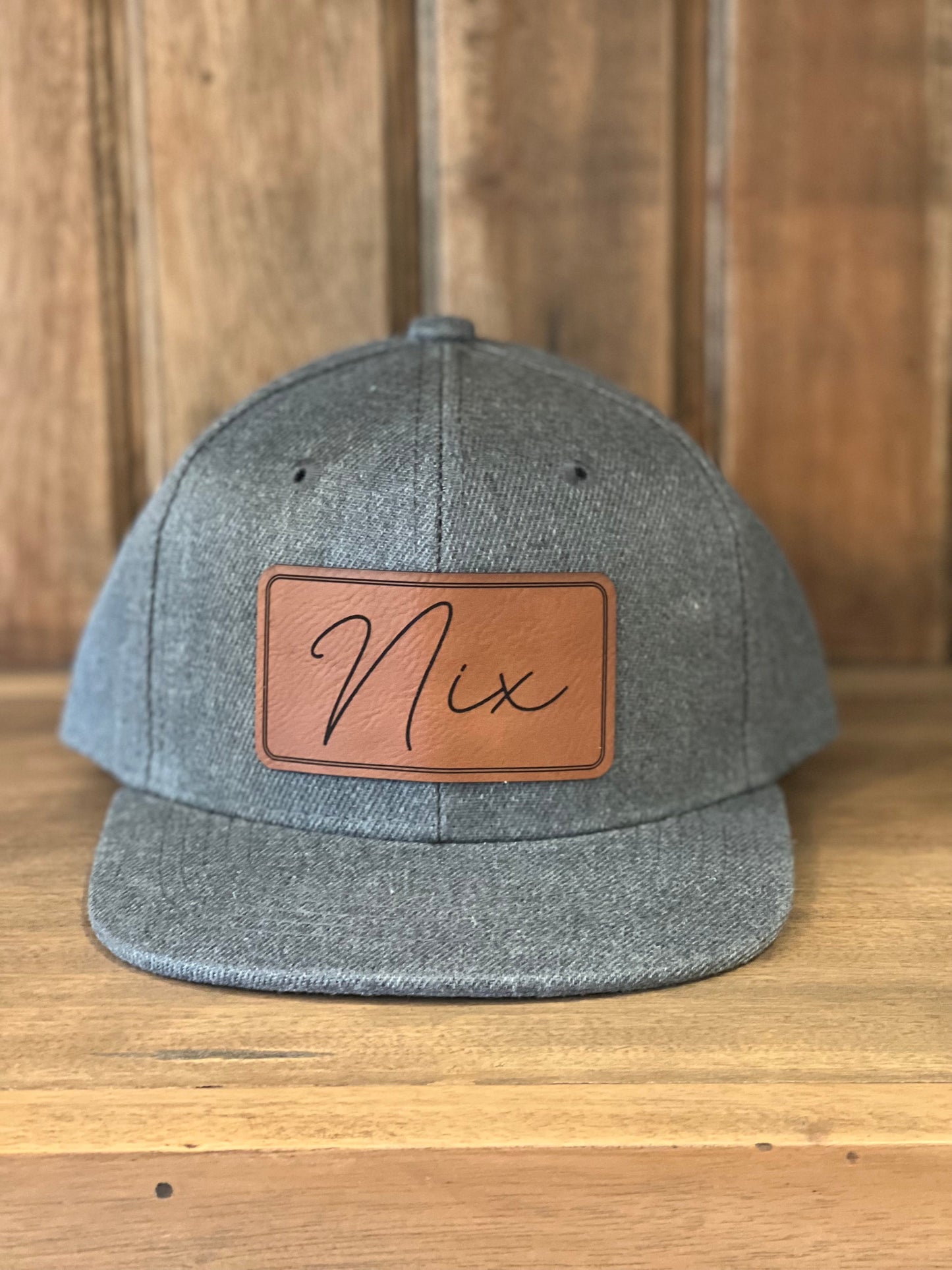 Personalized Leather Patch Flatbill Kids Hat